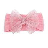 Stirnband Sport Damen Blau Neugeborenes Kleinkind Kinder Baby Mädchen Baby Stirnbänder Bögen geknotete weiche Headwraps Fotografie Requisiten Griffband Badminton Frottee (Pink, One Size)