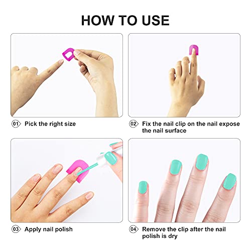 Onnpnn 52 Pieces U-Shape Nail Polish Protectors, Nail Polish Protector Clip, Curve Shape Finger Cover Manicure Tool, Professional Template Clips Guide Nail Art Painting Stamping Nail Polish Stencil #TOP5