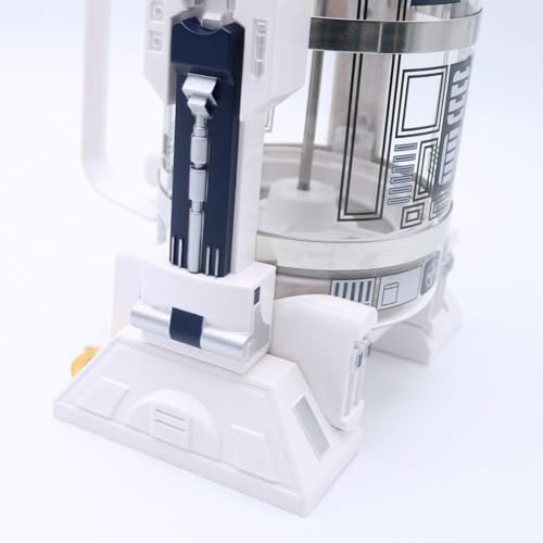 Botella de café portátil de prensa francesa, cafetera de prensa francesa de viaje con forma de robot, máquina de café expreso perforadora a mano, 950 ml