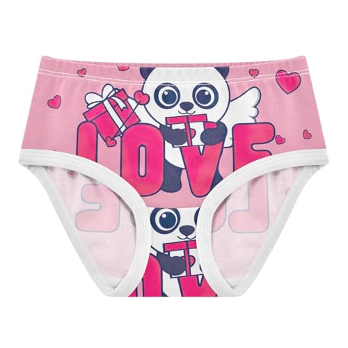 Toddler Girls Underwear 2t Cotton Girl Panties Cute Funny Briefs Kids Undies Cupid Panda Love Pink
