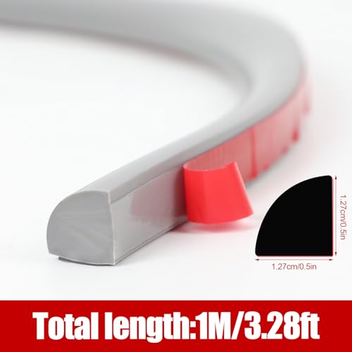 Flexible Viertelstab, Selbstklebende Viertelstab Zierleiste, Wasserdichte Zierleiste für Wandkanten, Schrankkanten, Deckenkanten, Arbeitsplatten (Grau 1m)