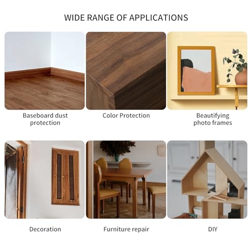 Image of Wood Grain Repair Tape, 2.2 inch x 15ft Self-Adhesive Wood Look Tape for Furniture, Trim, Cabinets & Flooring Edges, Instant Fix for Scratches and Gaps