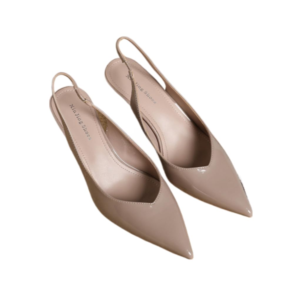 Summer Minimalist Slingback Pumps Elegant Solid Color Stylish Stiletto High Heels Comfort Pointed Toe Sandals Back To School Footwear Walking Shoes
