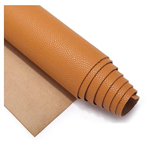 HANYU Cuir Multifonctionnel Tissu en Simili Cuir Souple,Cuir Tissu, pour ameublement, canapé, chaises, Sacs,1.38×0.5m(4.5ft×3.3ft) à Plusieurs Couleurs (Color : Yellow Apricot)