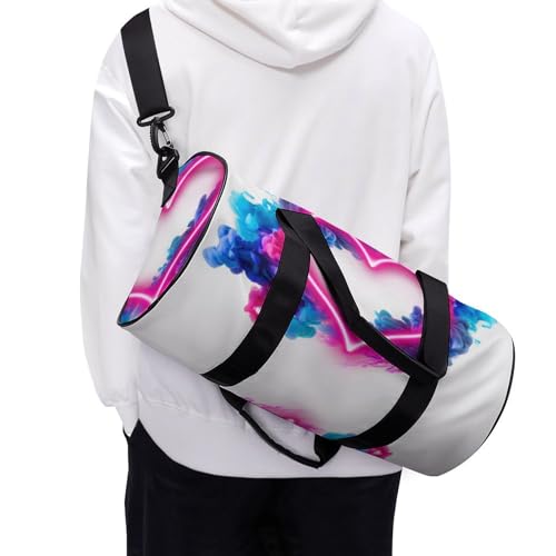 Duffel bag Coeur Néon sac de sport gym et voyage multi-usage