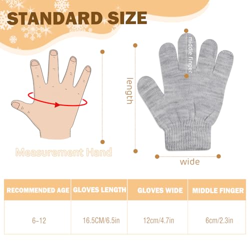 ONESING 24 Pairs Kids Gloves - Warm Knitted Winter Gloves Bulk for Girls Boys | Children Gloves Designed for Cold Weather3