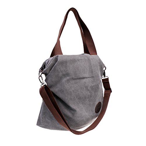 gazechimp Moda Feminina Bolsa De Lona Bolsa De Ombro Crossbody Sacos Sacola Bolsa Ocasional - Cinza