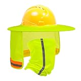 TCCFCCT Hard Hat Sun Shade, Full Brim Mesh Neck Sun Shield, High Visibility Sun Visor Neck Protectio