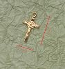 Ruwado 50 Pcs Jesus Cross Charms for Bracelets Small 2.3 x 1.2 cm Vintage Metal Pendants for DIY Jewelry Making Necklace Earring Keychain Crafting Scrapbooking Supplies (Gold) #1