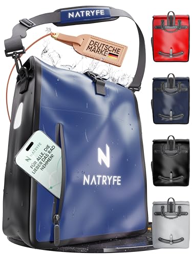 NATRYFE Fahrradtasche für Gepäckträger - 22L Volumen, 100% Wasserdicht & Robust - Mit Reflektoren...
