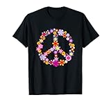 Blumiges Flower Power Peace Zeichen als Hippie Kostüm und 60er 70er Jahre Bekleidung für Damen und Kinder.