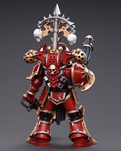 Pipigirl Joytoy × Warhammer 40K Genuine License 1/18 Soldier, Chaos Space Marines Crimson Slaughter, 4Inch Army Military Extreme Warrior Models Action Figures Kits (Brother Karvult) #TOP4