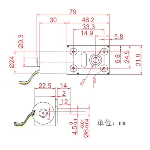 Motor sin escobillas 370 a 24V, reductor helicoidal en ángulo recto de 66R 3
