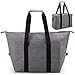 20L Kühltasche Faltbar, Einkaufstasche Picknicktasche Thermotasche mit Isolierung, Isoliertasche Cooler Bag für Camping, Picknick, Lebensmitteltransport, Einkauf - Große Grau
