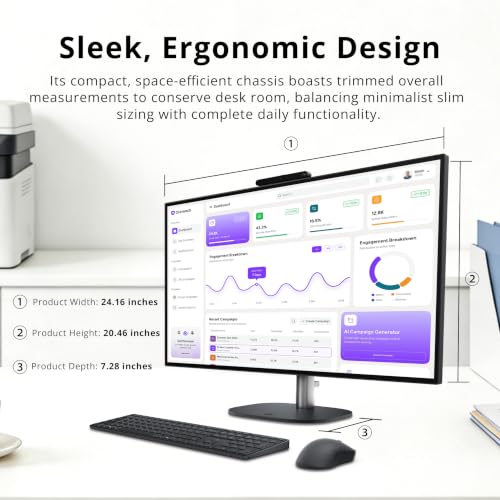 Image of HP OmniStudio X 27 inch QHD All-in-One Desktop, Intel Core Ultra 7 356H, 16GB DDR5, 2TB Storage (1TB SSD+1TB Docking Station Set), Wireless Keyboard & Mouse, Copilot+ PC, WiFi 7, Win 11 Pro, Eclipse Gray