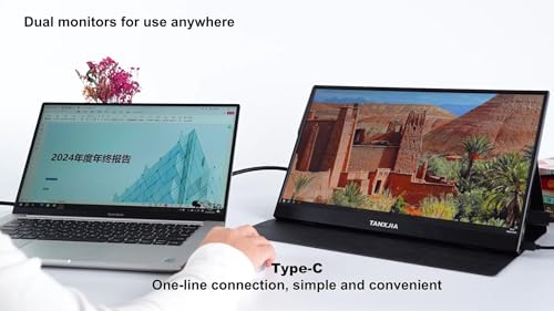 Image of 15.6 inch Portable Monitor, 1080P FHD IPS USB-C /HDMI Display, Ultra-Slim Second Screen for Laptop /Phone /PS5 /Xbox, Plug & Play Travel Monitor