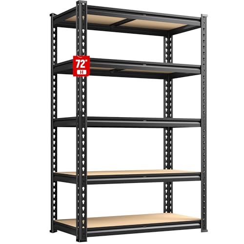 REIBII 2020LBS Storage Shelves 5 Tier Garage Shelving Heavy Duty Adjustable Garage Shelves, Utility...