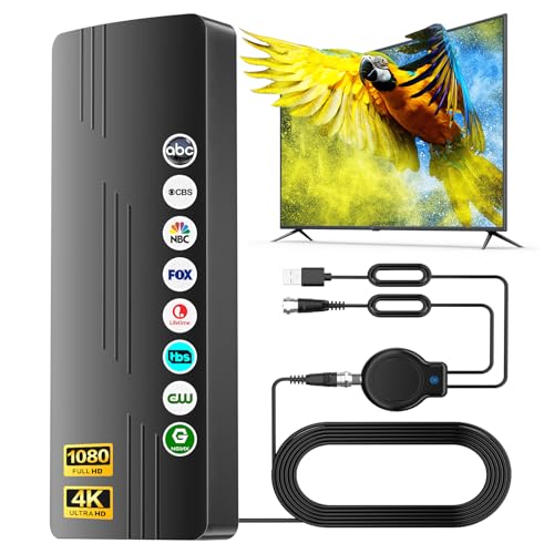 2025 Upgraded TV Antenna Indoor Outdoor, 360° Reception 2800+ Miles Long Range, Digital Antenna...