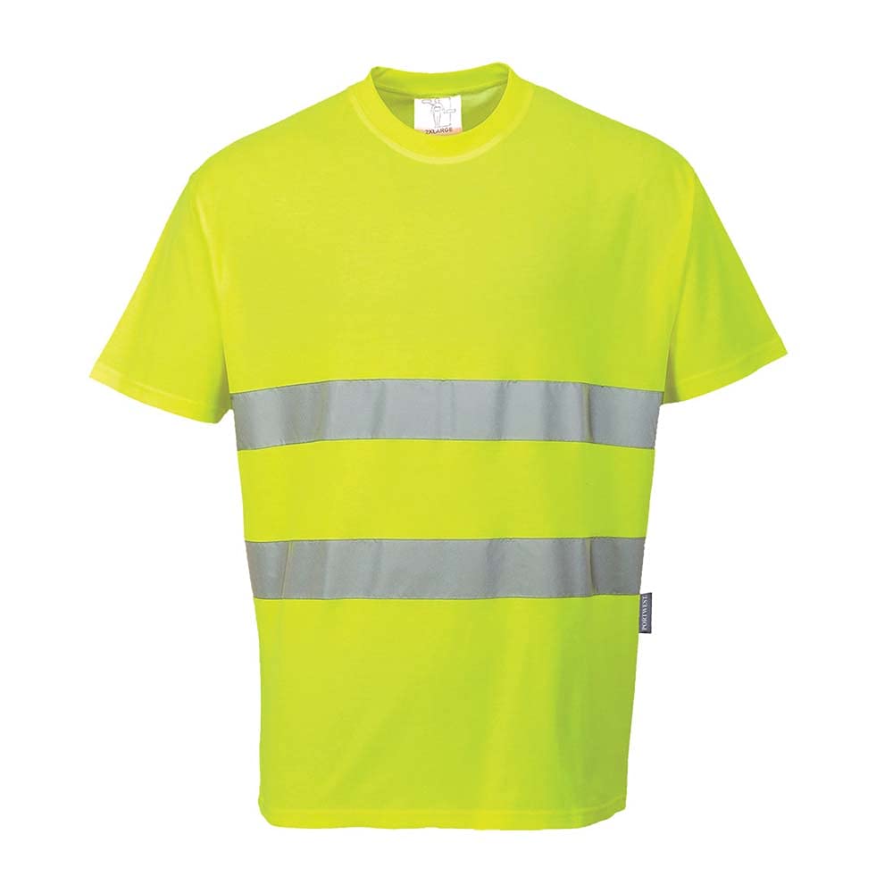 Portwest Baumwoll- Comfort-T-Shirt, Größe: XL, Farbe: Gelb, S172YERXL