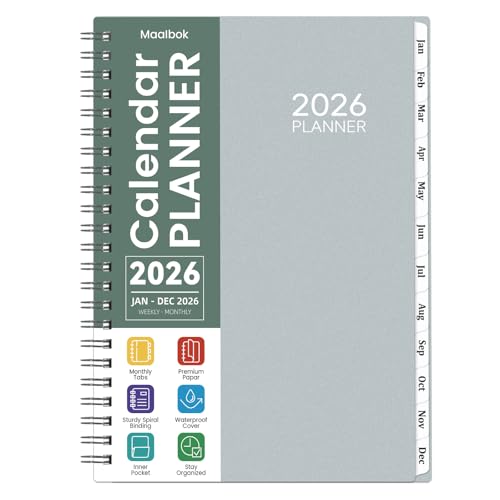 2026 planner- 2026 planner weekly and monthly jan 2026 - dec 2026 a5634 x 8434 jan 2026 - dec 2026 grey teacher student organizer daily calendar planner organizer ideal for office school supplies enterprise