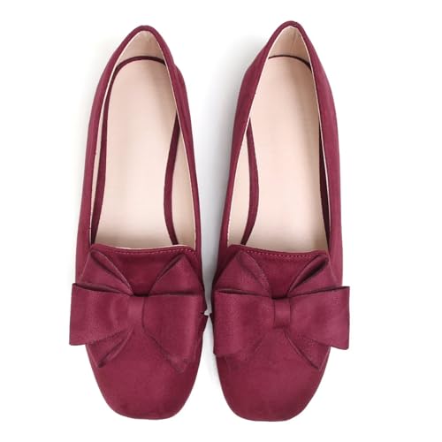 Stunner Ballet Flats for Women Fashion Square Toe Bowknot Flats Comfortable Dress Flats Casual Slip On Work Flats3
