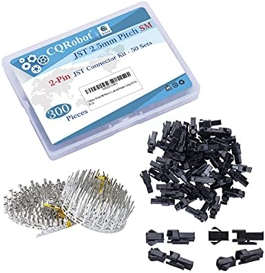CQRobot 150 Sets / 750 Pieces JST PH 2.0 mm Pitch 2/3/4-Pin JST Connector Kit. Pin Header with 2.0 mm Pitch, JST PH 2/3/4-Pin Housing JST Adapter Cable Connector Socket Male and Female, Crimp DIP Kit.
