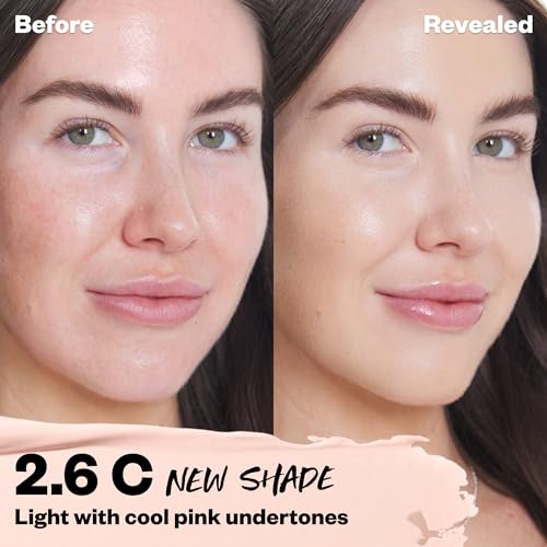 Kosas Revealer Concealer - Medium Coverage Makeup with Hyaluronic Acid, Conceals Dark Circles Under Eyes, Dark Spots and Blemishes + Brightens, Hydrates, Long-Lasting & Vegan, (Tone 2.6 C)