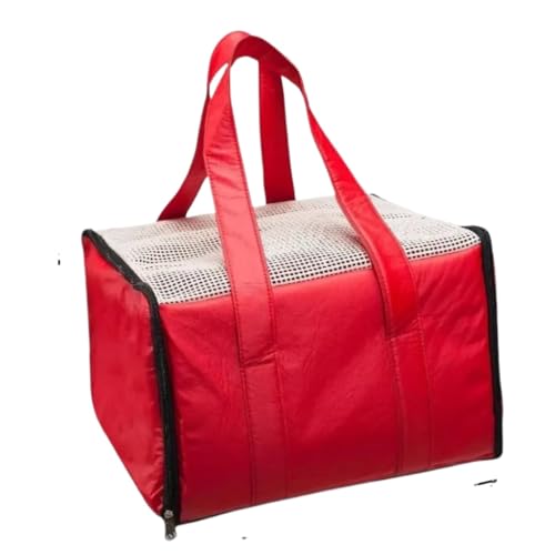 Bolsa de Transporte Pet para Cães e Gatos com Tela de Ventilação, Zíper e Mosquetão, Caixa Portátil para Viagens e Passeios(VERMELHO - LATAM)