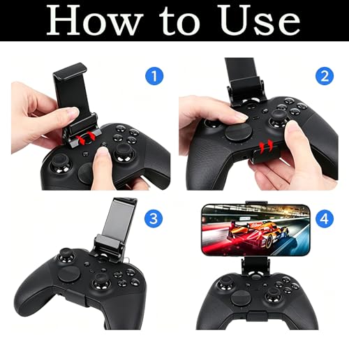 Image of Brand Mobile Gaming Controller Clamp, Extendable Phone Holder for Game Controller, Compatible with Xbox, Portable Phone Mount, Ergonomic for Long Gaming Sessions