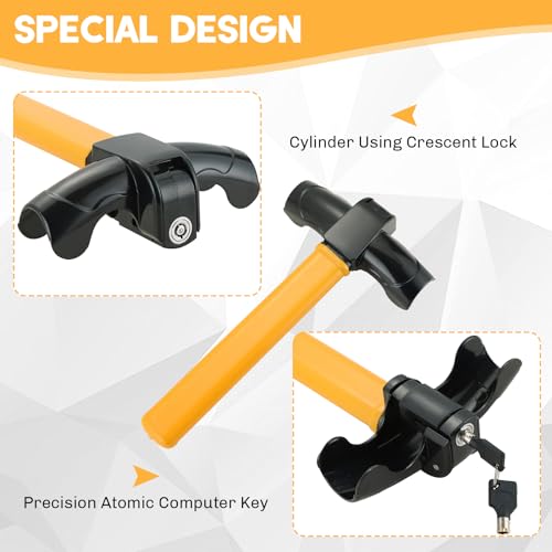 weyleity Universal Car Steering Wheel Lock | Heavy Duty Rotary Auto Lock with Adjustable Length, Steering Wheel Lock Anti-Theft Device for Trucks, Vans, and SUVs