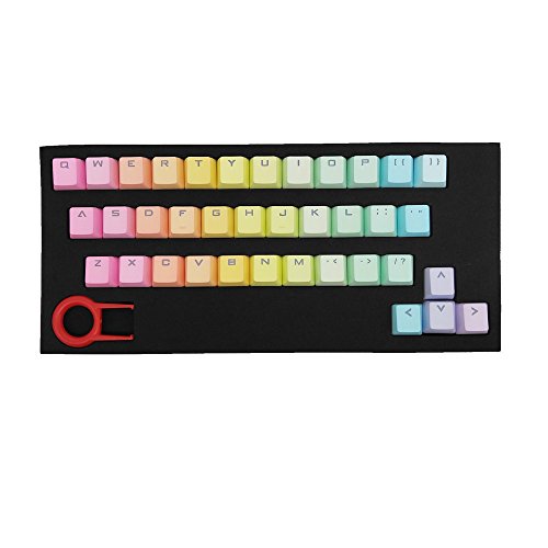 ATTAV 37 Keys PBT Keycaps Double-Shot Backlit Keycaps Set for Mechanical Keyboard (Rainbow Gradient)
