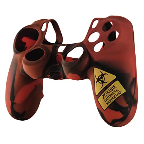 Controller Hülle Silikon Zubehör Set per controller PS4 SLIM/PS4 PRO, (Schutzhülle mit Thumbstick-Kappen, Trigger-Aufsätzen, Touchpad-Schutzfolie, Adesivo, Custodia in silicone), Undead - Controller - Immagine 1