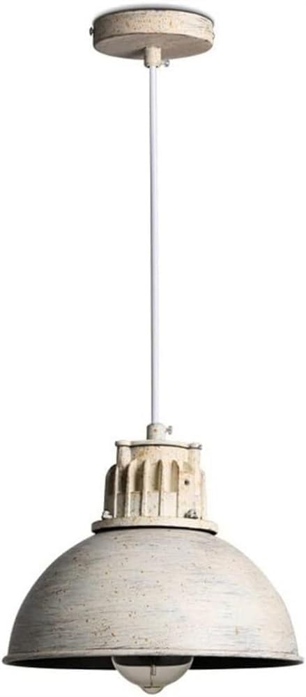 Lámpara colgante de techo blanca envejecida estilo industrial para cocina y dormitorio