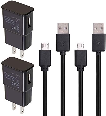 2 Pack Charger Cord for Amazon Fire TV Stick, Fire Tablet, Compatible with Samsung Android Phone AC/DC Home Wall Adapter Cable