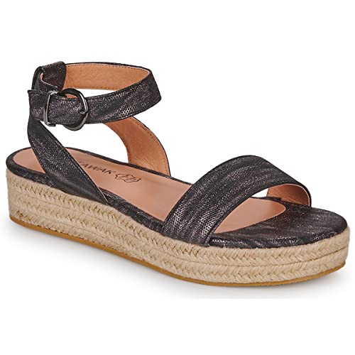Sandale talon bloc Chattawak Castello femme noir chaussure été taille 38