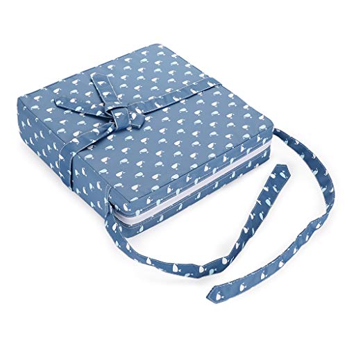Siège rehausseur réglable lavable pour bébé bleu avec sangles de chaise