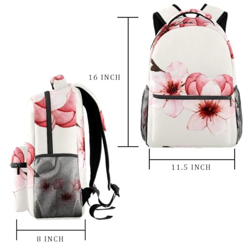 Mochila para libros juvenil grande con estampado floral multicolor 2