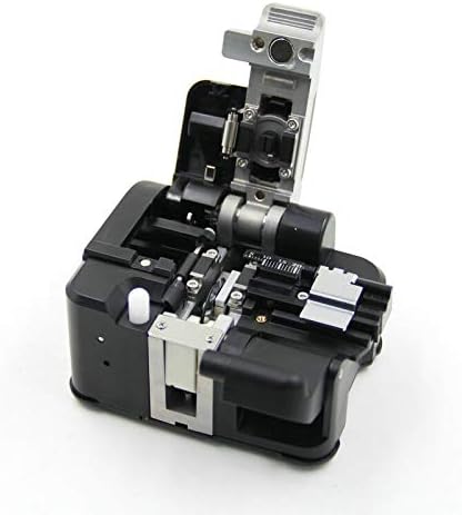 Fitel S326 Cleaver with top cover open, revealing internal components
