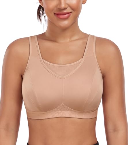 DotVol Women's High Impact Wireless Full Coverage Plus Size Everyday Sports Bra