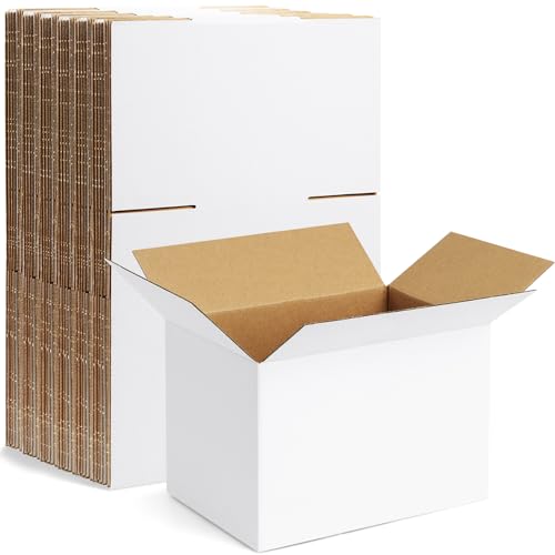 Famagic 10 Pack 6x4x4 Inch Small Shipping Boxes White Corrugated Cardboard Boxes Mailer for Small Business, Mailing Boxes for Packaging Bulk
