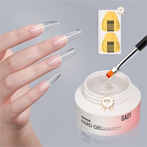 GAOY Watery Crystal Poly Gel for Nail Extensions, 30g Nail Builder Gel, Thin Viscosity, Easy Application & High Hardness, Nude Pink 03