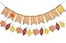 HOWAF Jute Burlap Hello Autumn Maple Leaf Banner, Fall Party Supplies Buntting Burlap Banner Glitter Backdrop Banner for Autumn Themed Party Decoration, Maple Leaves Glitter Banner,2pcs