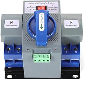 110V Dual Power Automatic Transfer Switch Dual Power Generator Changeover Switch 50HZ/60HZ (2P 63A Blue)