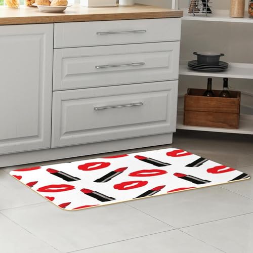 Alfombrillas de cocina VAPOKF con diseño de labios para pasillo y lavado 7