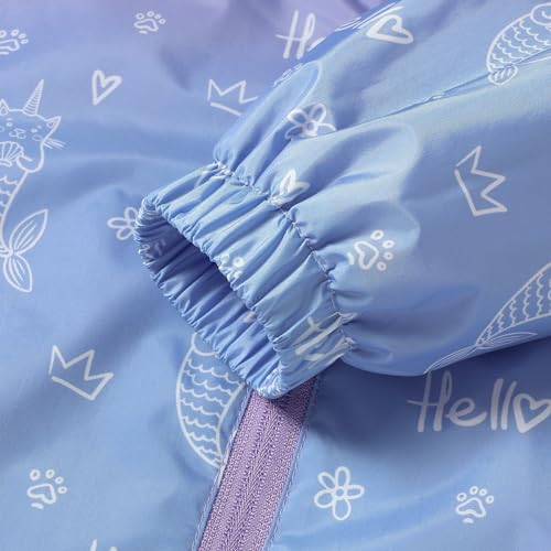 image for MGEOY Girls Rain Jacket Lightweight Waterproof Hooded Cotton Lined Rai