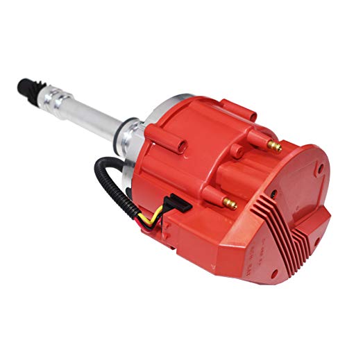 A-Team Performance - Marine Electronic Distributor Hei 65K Volts 4.3L - Compatible With Chevy V6 Mercruiser Omc Volvo Pleasurecraft Chriscraft Crusader Yanmar, Red #TOP2