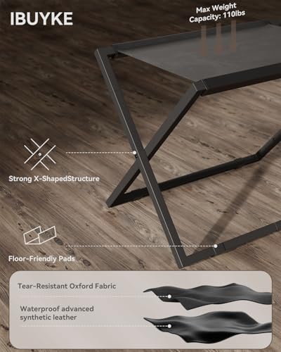 IBUYKE Gepäckträger für alle Koffergrößen, Faltbarer Kofferständer, Metall Gepäckhalter, einfach zu montieren für Schlafzimmer Wohnzimmer Hotel,Black TLR001B