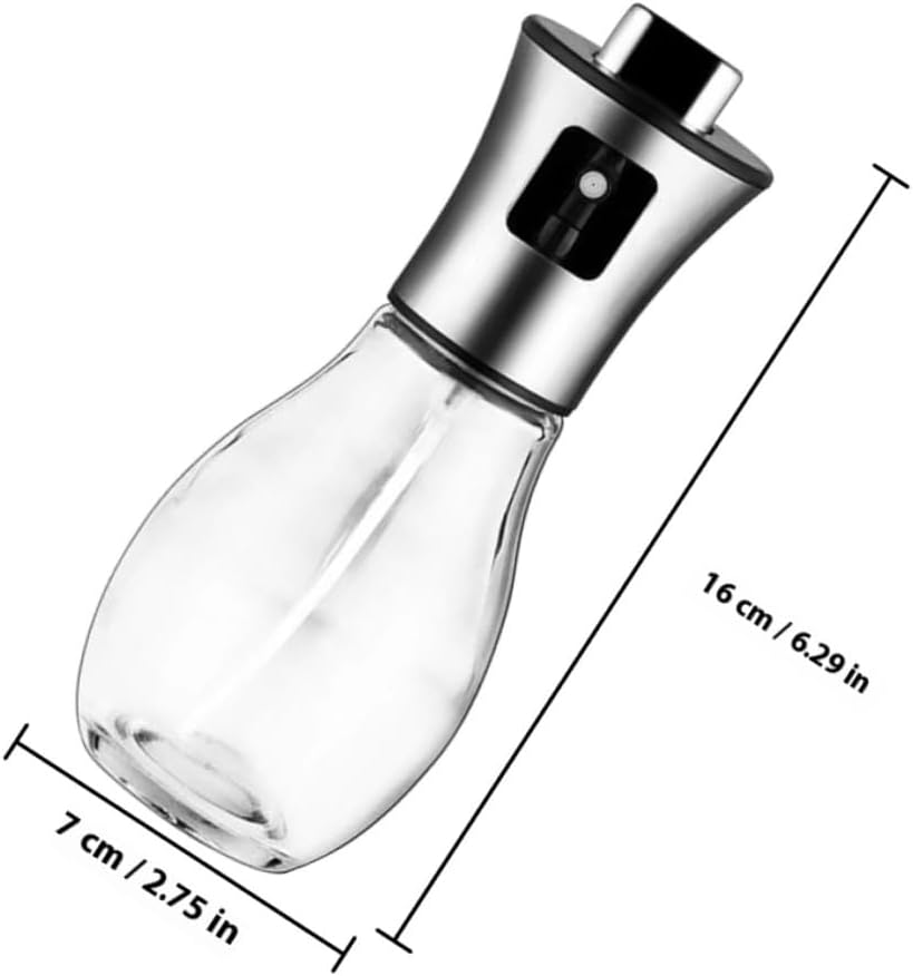 2pcs Stainless Steel Oil Sprayer Bottles 200ml Cooking Oil Dispenser Spray Bottle for Kitchen Baking Bbq No Drip