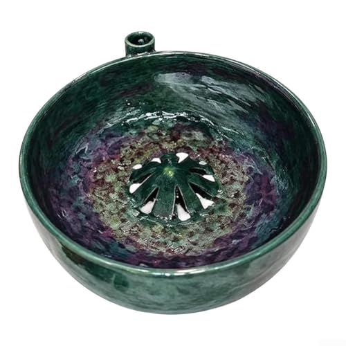 Stone Berry Washer Bowl with Auto Spin Function, Gentle Fruit Cleaner and Strainer for Raspberries Grapes, Easy Drain Kitchen Tool Green 15cm
