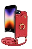 シズカウィル iPhoneSE 第3世代 2022 第2世代 2020 iPhone8 iPhone7 ケース ショルダー カバー ショルダーストラップ アイファンデ5 ショルディー フルール 1個入り バーガンディレッド